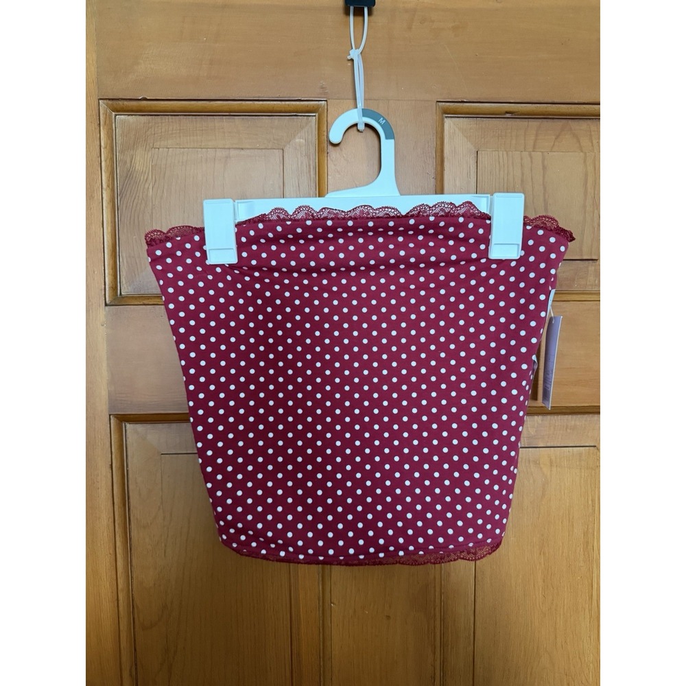 Women's Wild Fable Red & White Polka Dot Tube Top Slip On Size Large NWT Lace